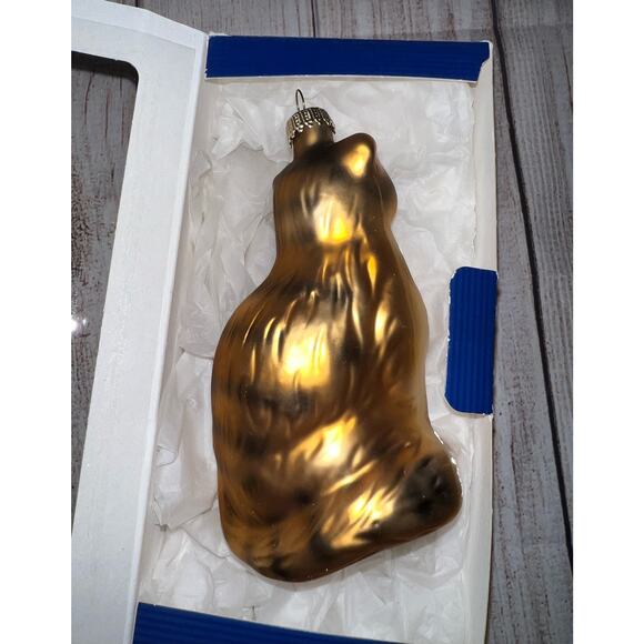 KREBS LAUSCHA CAT BLOWN GLASS CHRISTMAS TREE ORNAMENT GERMANY NEW IN BOX - Picture 9 of 9